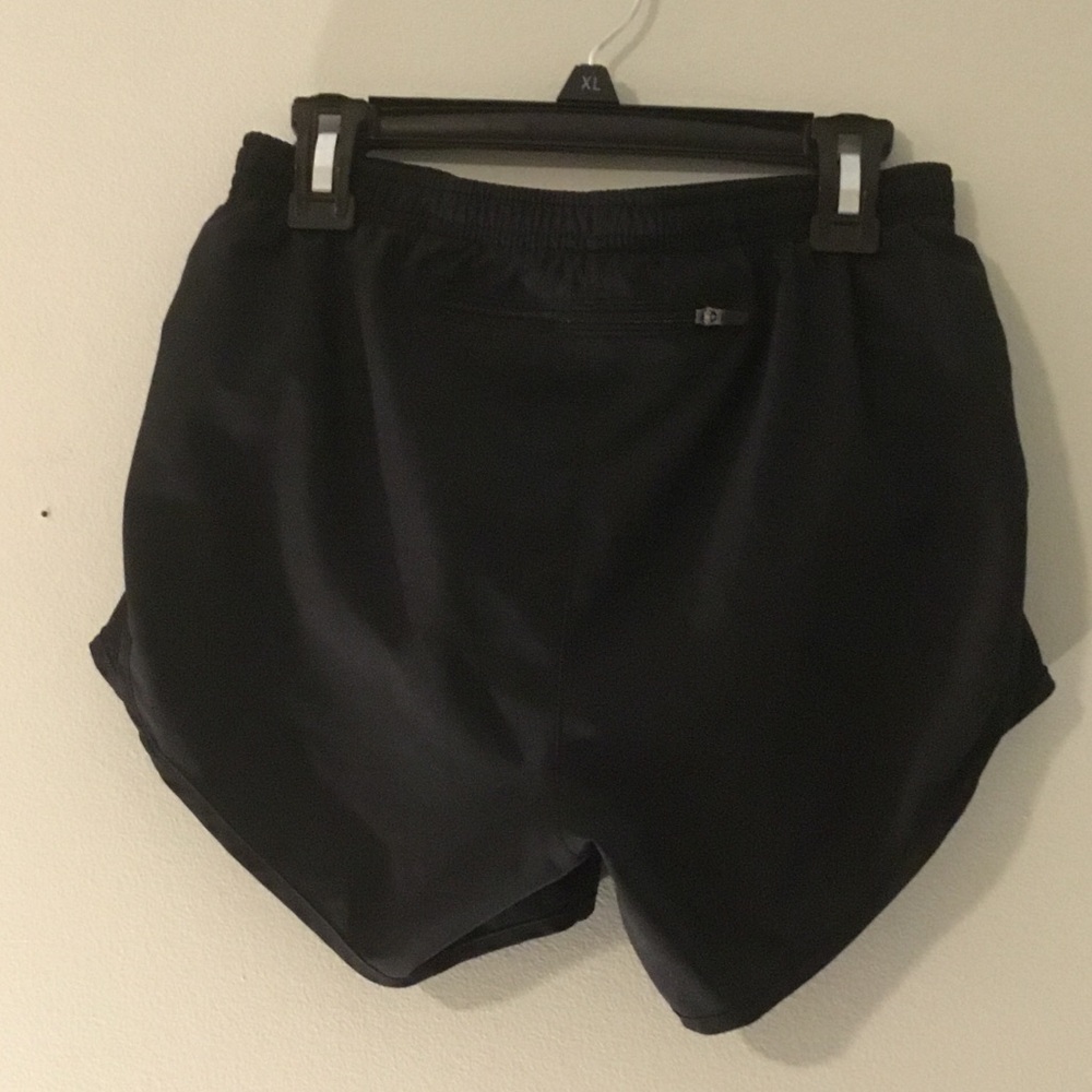 Nike Black Women's Athletic Shorts with Silver Swoosh - Picture 3 of 6